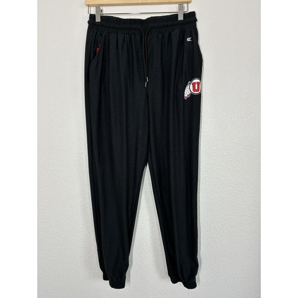 Utah Utes Pants Mens Medium Black NCAA Basketball Colosseum Jogger Sweatpants